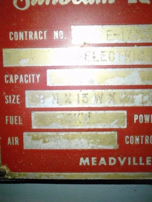Sunbeam Type HG 2000F Furnace, 2,000 Degrees