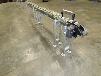 QC Industries 17' Automation Indexing Conveyor 2" Modular Cleated Timing Belt