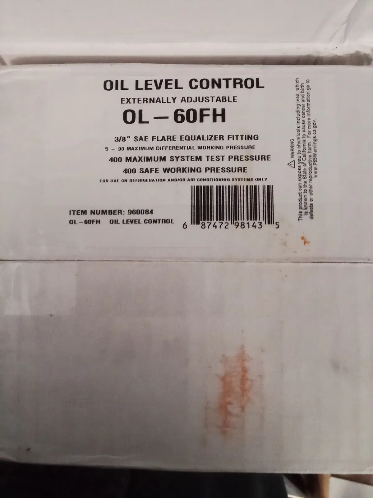 New | in-Stock Sporlan OL-60FS Chiller & Refrigeration Parts US | Infinity wholesale & Supply LLC #1305736