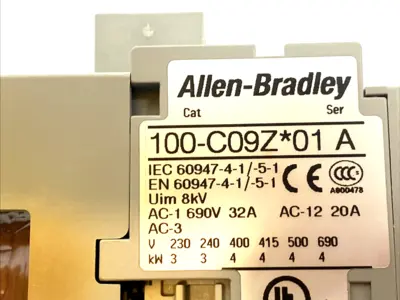 USED ALLEN‑BRADLEY 9A 3‑POLE CONTACTOR 24V DC COIL 600V AC IEC