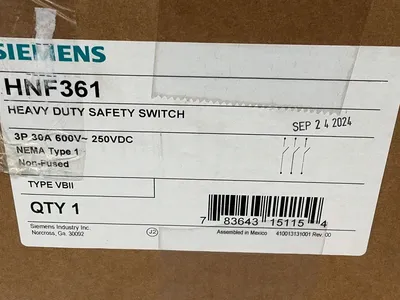 New | in-Stock SIEMENS HNF361 Circuit Breakers Ohio US | HGR 24 #1277781