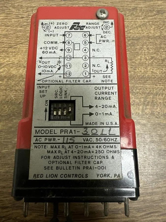 Used RED LION CONTROLS PRA-1-3011 Industrial Controls Ohio US | Surplus Asset Holdings #1234365