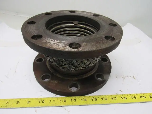 Stainless Steel Flanged Braided Flexible Pipe Connector 5-3/4" ID X 5-5/8" long