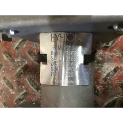 Used 6" Keystone Figure 920 316 Stainless Manual Butterfly Valve
