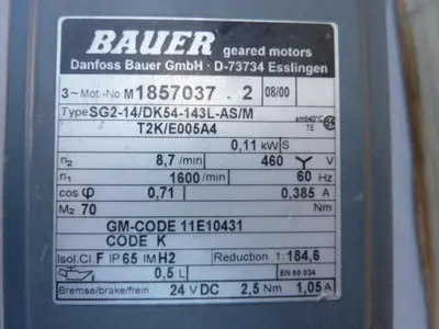USED BAUER SG2-14/DK54-143L-AS/M