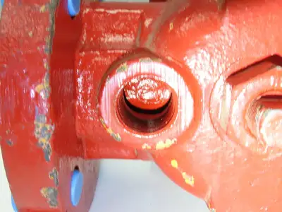 Rencor Controls 1" Ball Valve 6-1/8" Flange OD Fire Red