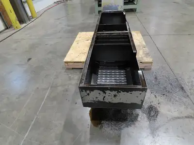 Enomoto Hinge Belt CNC Chip Conveyor 16"x 62" Infeed 43" Discharge 220V 3PH
