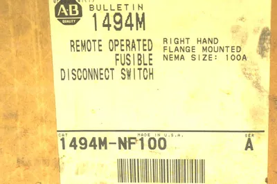 NEW ALLEN BRADLEY 1494M-NF100 DISCONNECT SWITCH SER. A 1494MNF100