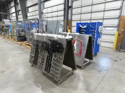 Shibuya Hoppmann Norwalt Aerosol Can Puck Sorter Inserter Line w/ Feeder Hopper