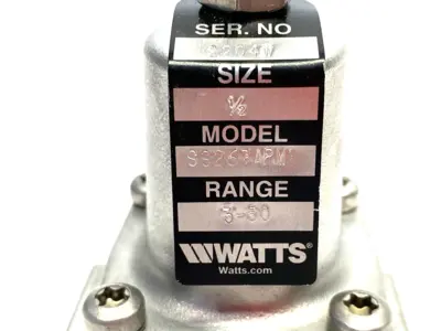 New | in-Stock WATTS SS 3-WAY SMALL WATER PRESSURE REGULATOR, NPTF, 3-50PSI Air Pressure Regulators | Maverick Industrial Sales #1100117
