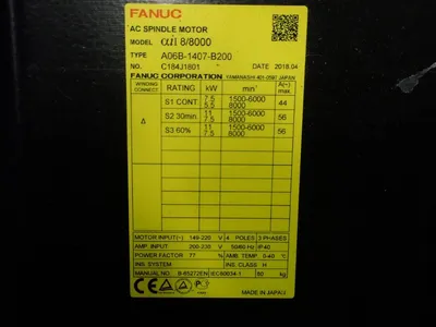 Used FANUC A06B1407B200 Motors (misc) Ohio US | HGR 24 #728316