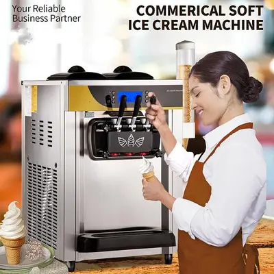 3 FLAVOR SOFT SERVE MACHINE - COUNTEROP MODEL