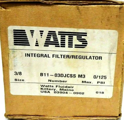 NEW WATTS B11-03DJCSS /M3 FILTER-REGULATOR B1103DJCSSM3