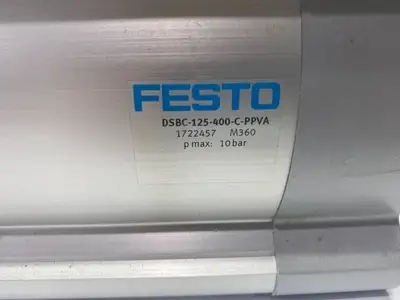 USED FESTO DOUBLE-ACTING ISO CYLINDER ATTACHED CLAMP UNIT