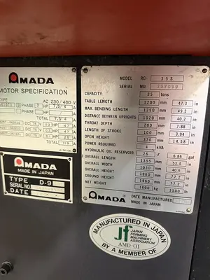 Used 1998 AMADA RG-35S Press Brakes Ontario CA | Trader Machinery Inc #1310790