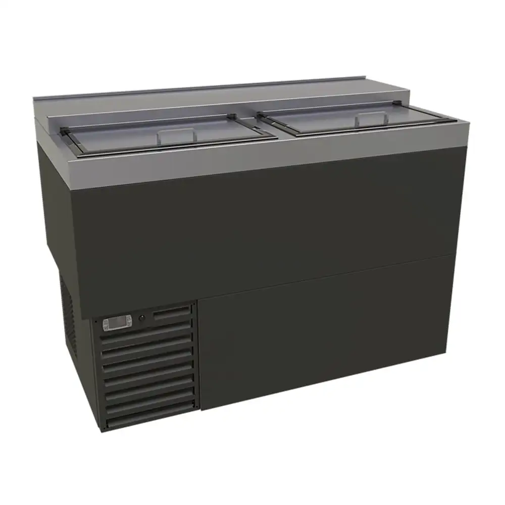 Glastender MF48-B2 2 Section Glass Chiller w/ 147 Mug Capacity - Black, 120v