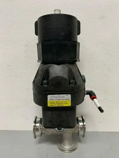 Used ITT 3-WAY DIAPHRAGM STAINLESS STEEL VALVE W/ 2" SANITARY FIT & POSITION MONITOR Valves/Fittings California US | Equipment Lab #485282