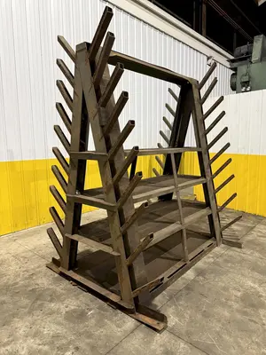 A-FRAME HEAVY DUTY STORAGE RACK, FOR BAR STOCK / PRESS BRAKE DIES & MORE: YOBRO #24014