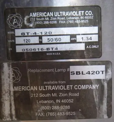 USED AMERICAN ULTAVIOLET BT-4-120