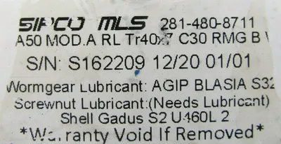 NEW SERVOMECH MA50ARL1V2-0002 SCREW JACK MA50ARL1V20002