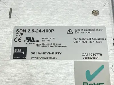 SDN2.5-24-100P | SolaHD  Power Supply 2.5A 24VDC - Used