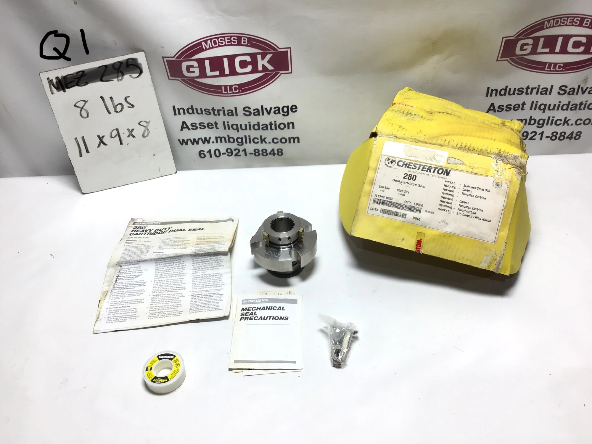 CHESTERTON 280 1.5″ DOUBLE CARTRIDGE STATIONARY SEAL ASSY SS 646258