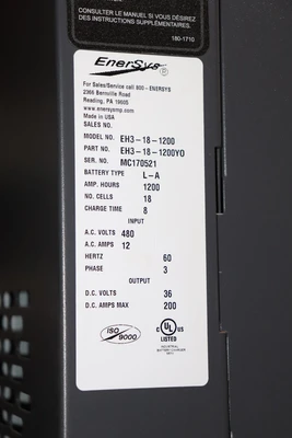 USED ENERSYS EH3-18-1200
