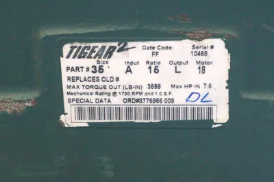 NEW DODGE 35A15L18 TIGEAR 2 GEAR REDUCER RATIO 15