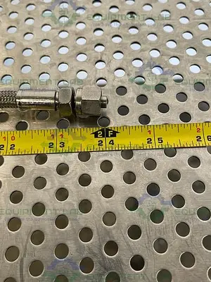 USED 24" STAINLESS STEEL BRAIDED HOSE W/ 1/2" NPT FITTING