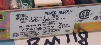 Used KEPCO TDK FAK 12-1.3K Misc Industrial Equipment Arizona US | ASSET CONVERSION SPECIALISTS, INC. #1283530
