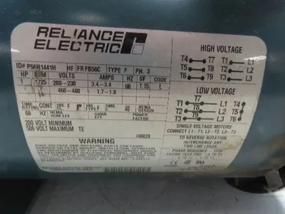 Stearns CL/BR 2-35-0561-01-ANL 56C Clutch Brake 115V with 1Hp 230/460V 3PH Motor