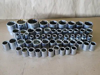 Assorted Socket Set, 3-/8" to 1-1/2", 10-24 mm, 58 pc
