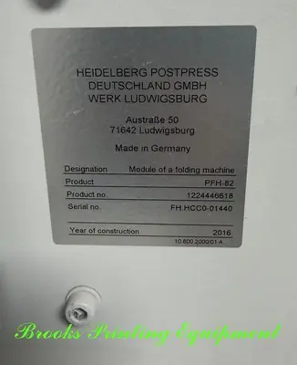 USED 2016 HEIDELBERG TH-82
