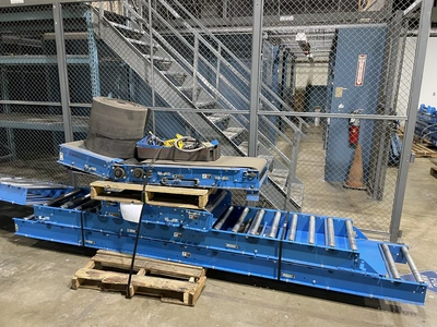Buschman 606 Roller Conveyer set Width: 22", Length: 40', w/ mot