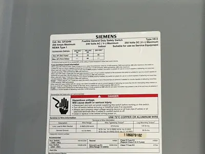 Used SIEMENS GF324N Switchgears Ohio US | HGR 24 #1280270