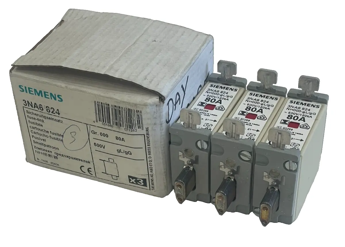 NEW SIEMENS 3NA6824 FUSE LINK 3 PCS