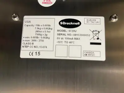 Used Brecknell Used Brecknell 6720U POS Retail Checkout 15lb Stainless Deli Grocery Scale Food Scales Illinois US | Falcon Restaurant Supply #1375681
