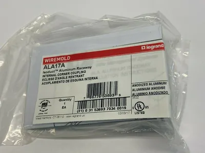 ALA17A | Wiremold  Isoduct Aluminum Raceway Internal Corner Coupling LOT OF 5 - New