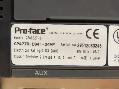 Pro-Face GP477R-EG41-24VP Broken Operator Interface Control Panel 9.1" Display