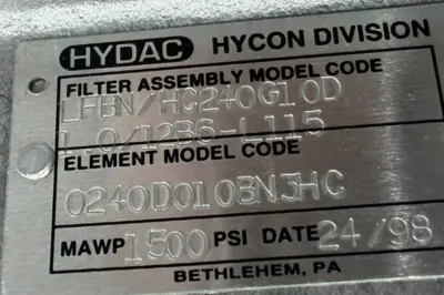 NEW HYDAC LFBN/HC240G10D1.0/12B6L115 FILTER 1500PSI 0240D010BN3HC
