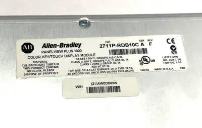 Used Allen-Bradley Ser. A Panelview Plus 1000 Touch HMI Interface Rev. F Automation Control (HMI) Michigan US | Maverick Industrial Sales #1397150
