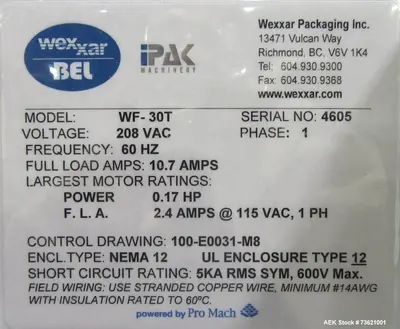 USED WEXXAR WF-30T