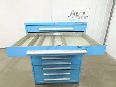 Nu-Era Modular Tool Storage Cabinet 10 Drawer 45x28x61" Stanley Vidmar Blue