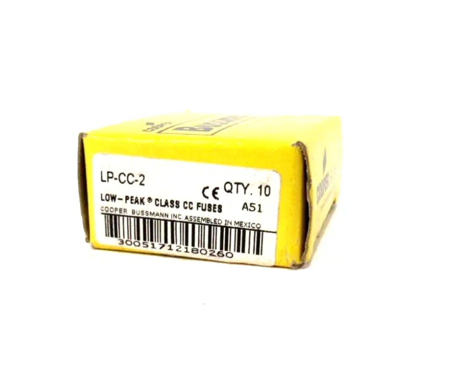 BOX OF 10 NEW BUSSMANN LP-CC-2 FUSES LPCC2