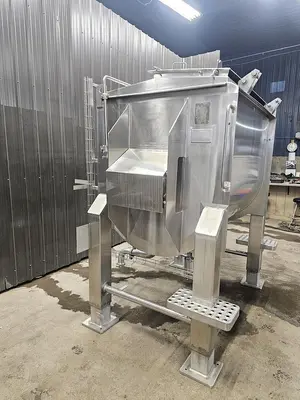 Used Feldmeier Ribbon Blender, 50 Cubic Feet, 304 Stainless Steel