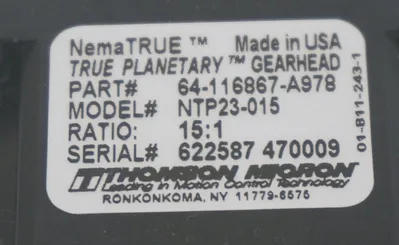 USED CONTROL TECHNIQUES NTE-207-CONS-0000 SERVO MOTOR W/ THOMSON 64-116867-A978
