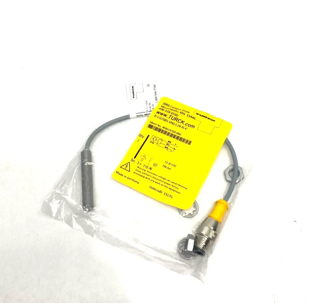 BI 3-EGT08FE-AP6X-0.2M-RS 4T, M4614704-000 | Turck BI 3-EGT08FE-AP6X-0.2M-RS 4T Proximity Sensor 10-30VDC M4614704-000 - New