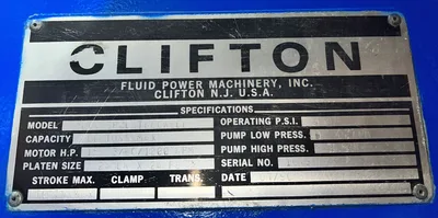 USED 1990 CLIFTON CLIFTON 500 SPCL TREDWELL PRESS