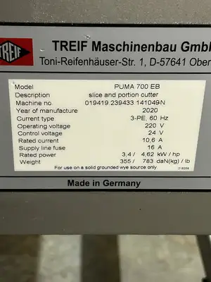 Treif Puma 700 EB Horizontal Meat Slicer W/ Conveyor 2020 Fully Refurbished