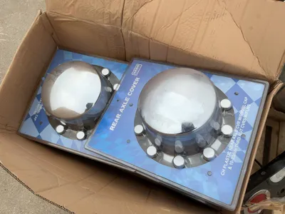 Skid of assorted truck parts included rear tail lights, (3) Sure Plus Hood Mounted Safety Mirrors, C...